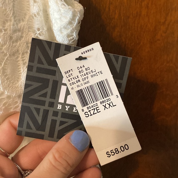 Brand new IZ Byer off white lace & linen hi-low dress with adjustable straps 😍 - Picture 5 of 12